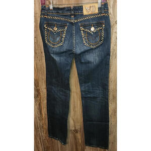 Virgin Only VO Jeans Women's Size 27x33 Blue Denim Boot Stitch western rodeo